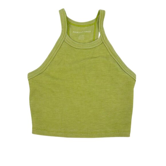 NWT American Eagle Green High Neck Cropped Tank Top - Picture 1 of 5